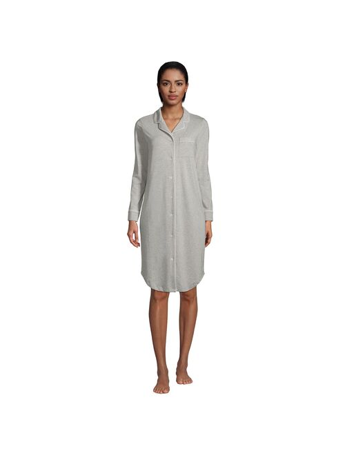 Women's Tall Lands' End Long Sleeve Comfort Knit Pajama Sleepshirt