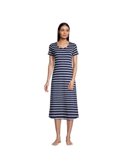 Petite Lands' End Supima Cotton Short Sleeve Midcalf Nightgown