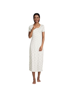 Petite Lands' End Supima Cotton Short Sleeve Midcalf Nightgown