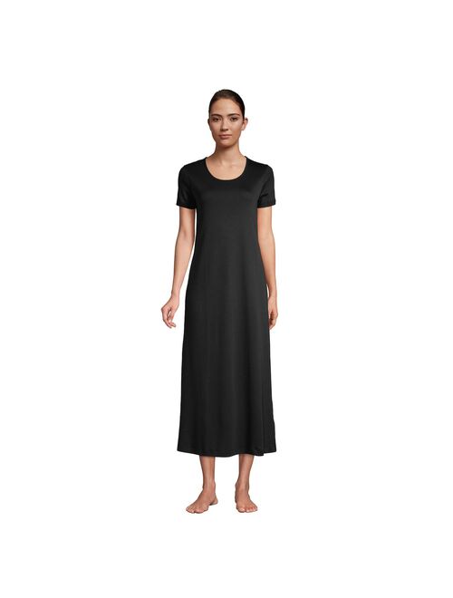 Petite Lands' End Supima Cotton Short Sleeve Midcalf Nightgown