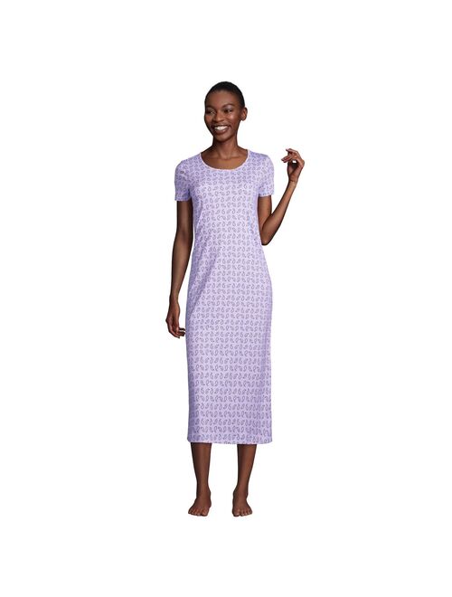 Petite Lands' End Supima Cotton Short Sleeve Midcalf Nightgown