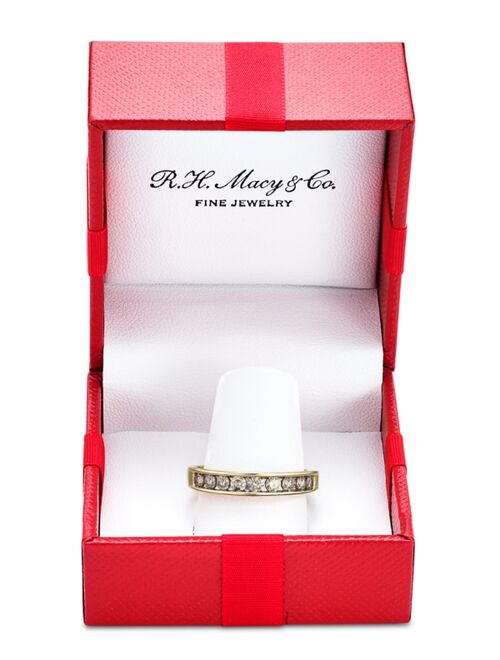 MACY'S Diamond Channel Ring (1/2 ct. t.w.) in 14k Yellow or Rose Gold