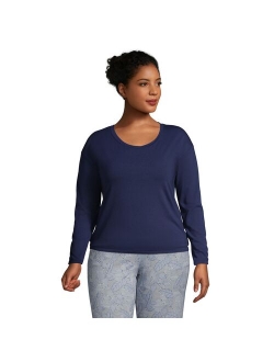 Plus Size Lands' End Long Sleeve Pajama Top