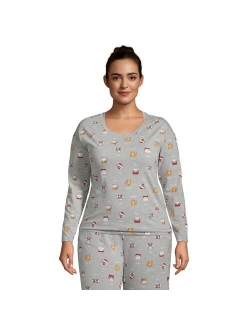 Plus Size Lands' End Long Sleeve Pajama Top