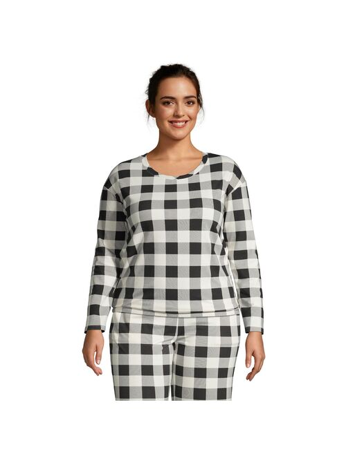 Plus Size Lands' End Long Sleeve Pajama Top