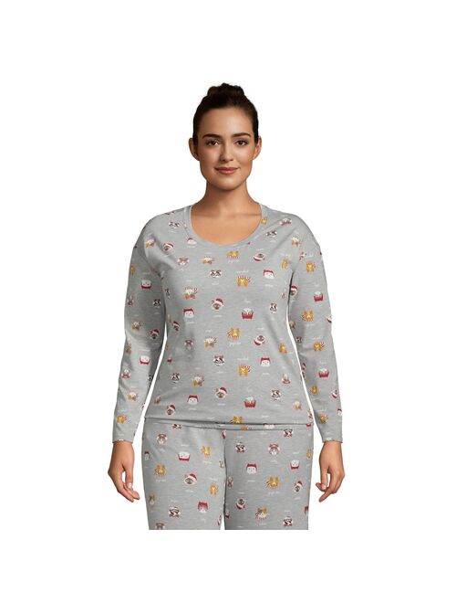 Plus Size Lands' End Long Sleeve Pajama Top