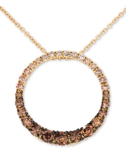 Le Vian Chocolate Diamond Ombre Circle 18" Adjustable Pendant Necklace (1-1/5 ct. t.w.) in 14k Rose Gold, 14k White Gold or 14k Yellow Gold