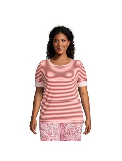 Plus Size Lands' End Short Sleeve Pajama Tee