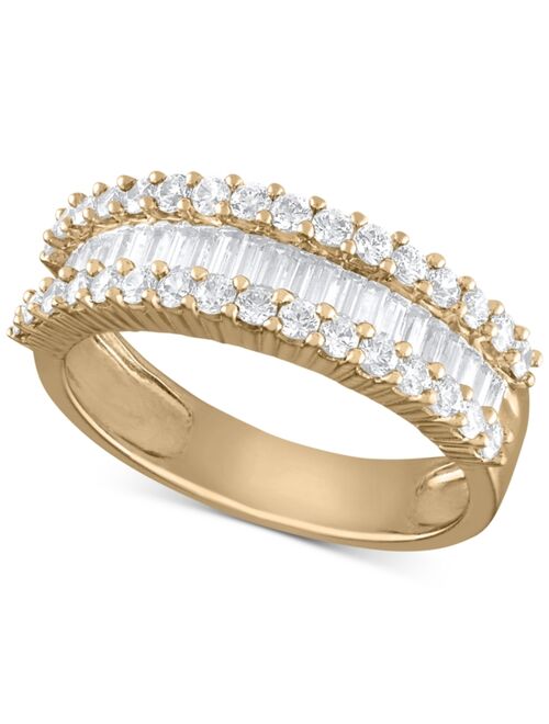 MACY'S Diamond Baguette Cluster Band (1 ct. t.w.) in 14k White, Yellow or Rose Gold