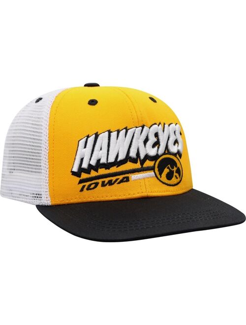 TOP OF THE WORLD Youth Boys Gold, Black Iowa Hawkeyes Century Snapback Hat