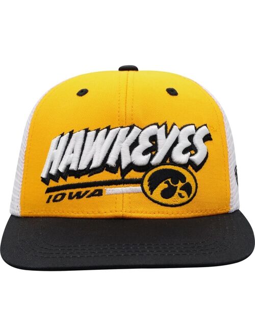 TOP OF THE WORLD Youth Boys Gold, Black Iowa Hawkeyes Century Snapback Hat