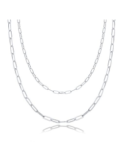 14K Gold Plated Dainty Layering Necklaces for Women | Snake Chain, Curb Link, Paperclip Layered Chains