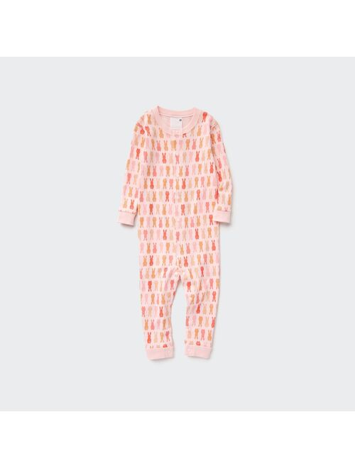 UNIQLO Joy of Print Long-Sleeve One-Piece Outfit (Rabbit)