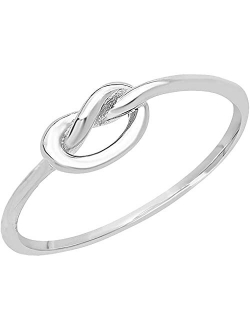 Sterling Forever Sterling Silver Thin Love Knot Ring