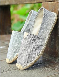 Men Minimalist Stitch Detail Espadrille Loafers