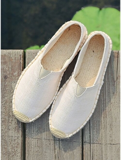 Men Minimalist Stitch Detail Espadrille Loafers