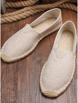 Men Minimalist Stitch Detail Espadrille Loafers