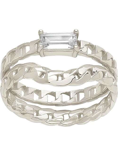 Sterling Forever Karter Stacking Ring Set