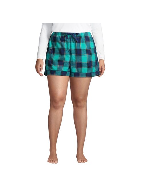 Plus Size Lands' End Flannel Pajama Shorts