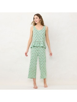 Women's LC Lauren Conrad Peplum Pajama Tank & Culotte Pajama Pants Sleep Set