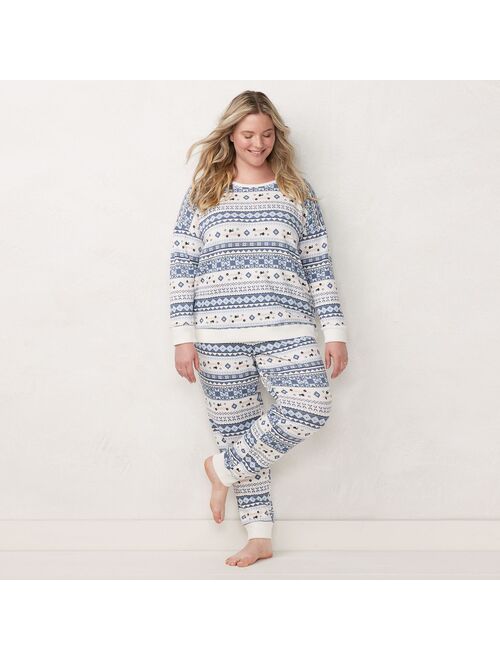 Little Co. by Lauren Conrad Plus Size LC Lauren Conrad Cozy Long Sleeve Pajama Top & Pajama Pants Set