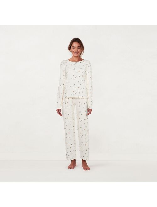 Little Co. by Lauren Conrad Women's LC Lauren Conrad Long Sleeve Pajama Top & Pajama Pants Sleep Set