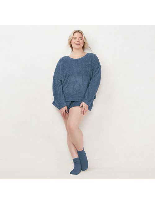 Little Co. by Lauren Conrad Plus Size LC Lauren Conrad 3-pc. Fleece Pajama Top, Pajama Shorts & Socks Set