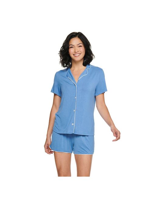 Women's Sonoma Goods For Life® Truly Soft Short Sleeve Pajama Shirt & Pajama Shorts Sleep Set