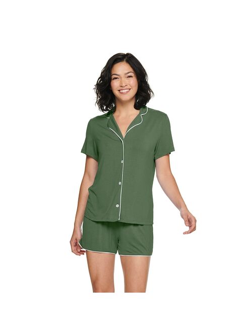 Women's Sonoma Goods For Life® Truly Soft Short Sleeve Pajama Shirt & Pajama Shorts Sleep Set