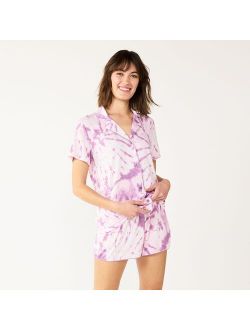 Truly Soft Short Sleeve Pajama Shirt & Pajama Shorts Sleep Set