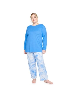 Plus Size Sonoma Goods For Life Long Sleeve Pajama Top & Microfleece Pajama Pants Set