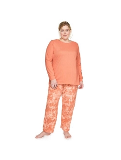 Plus Size Sonoma Goods For Life Long Sleeve Pajama Top & Microfleece Pajama Pants Set