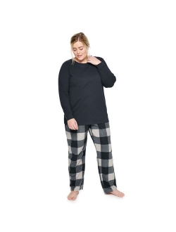 Plus Size Sonoma Goods For Life Long Sleeve Pajama Top & Microfleece Pajama Pants Set