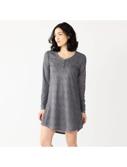 Knit Henley Long Sleeve Sleepshirt