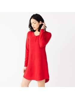 Knit Henley Long Sleeve Sleepshirt