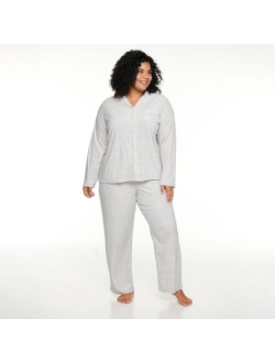 Plus Size Sonoma Goods For Life Knit Pajama Shirt & Pajama Pants Set