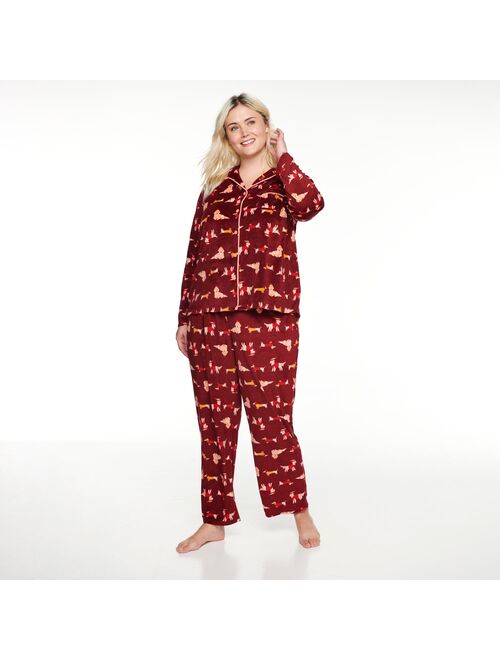 Plus Size Sonoma Goods For Life® Knit Pajama Shirt & Pajama Pants Set