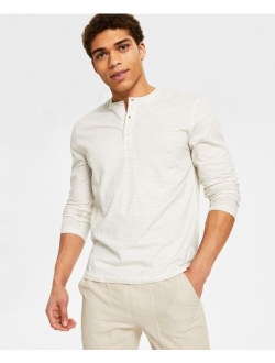 Men's Long-Sleeve Washed Henley, Created for Macy's