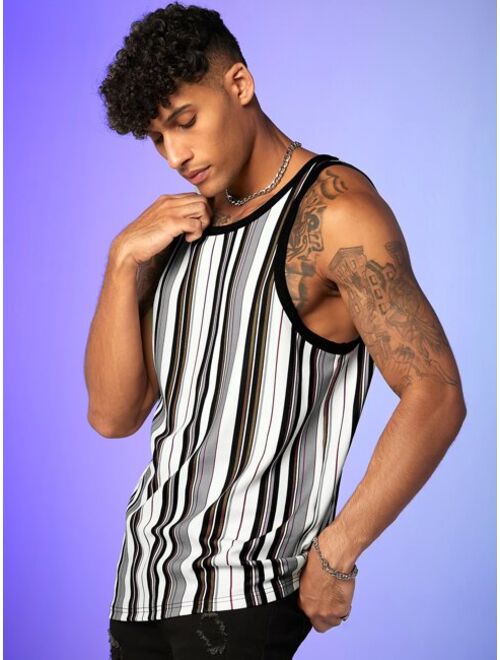 SHEIN Men Striped Tank Top