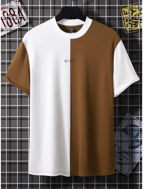 Shein Men Two Tone Letter Graphic Tee