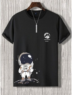 Men Astronaut Letter Graphic Tee