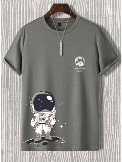 Men Astronaut Letter Graphic Tee