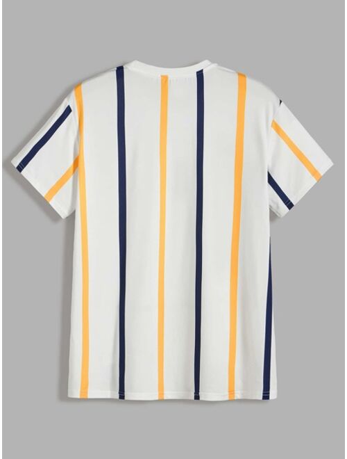 SHEIN Men Round Neck Striped Tee