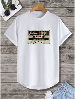 Men Letter Graphic Tee