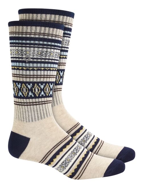 SUN + STONE Men's Aztec-Print Crew Socks, Created for Macy's