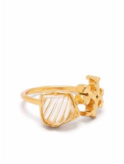 Roxanne Double T-motif ring