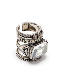 crystal-embellished stackable ring
