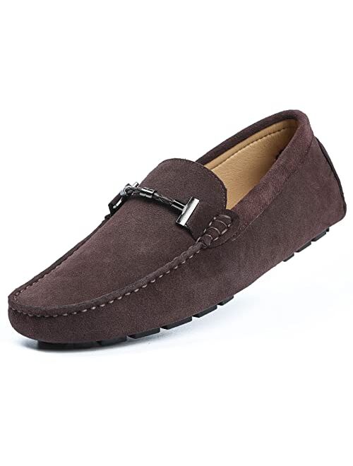 Go Tour Men's Penny Loafers Moccasin Driving Shoes Slip On Flats Boat Shoes