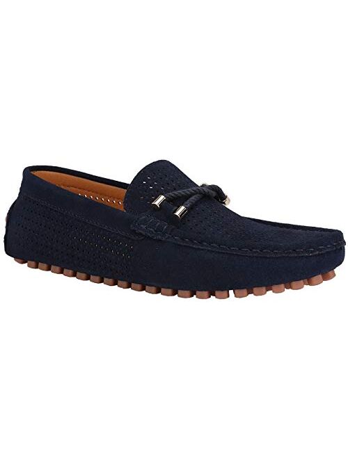 JIONS Mens Driving Penny Loafers Suede Moccasins Slip On Casual Dress Boat Shoes