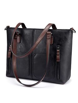 Large Shoulder Bag for Women Faux Leather Purse Work Bags with Multi-Pockets Designer Handbag